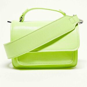 Hvisk Renei mini cross body faux leather bag in lime